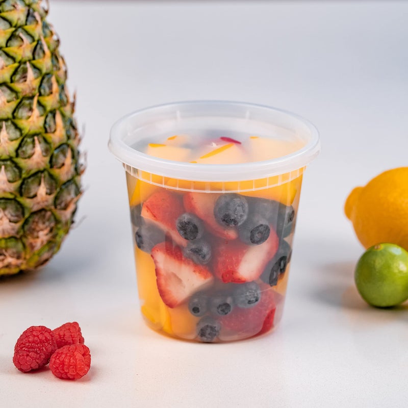 EDI [24 OZ, 50 Sets] Plastic Deli Food Storage Containers with Airtight Lids | Microwave-, Freezer-, Dishwasher-Safe | BPA Free | Heavy-Duty | Meal Prep | Leakproof | Recyclable - Image 4